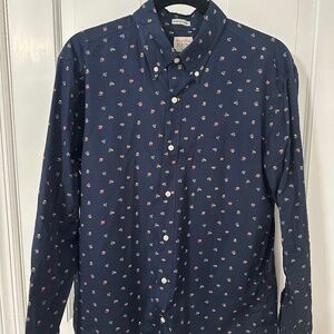 J. Crew Men's Long Sleeve Shirt, Size M, Navy